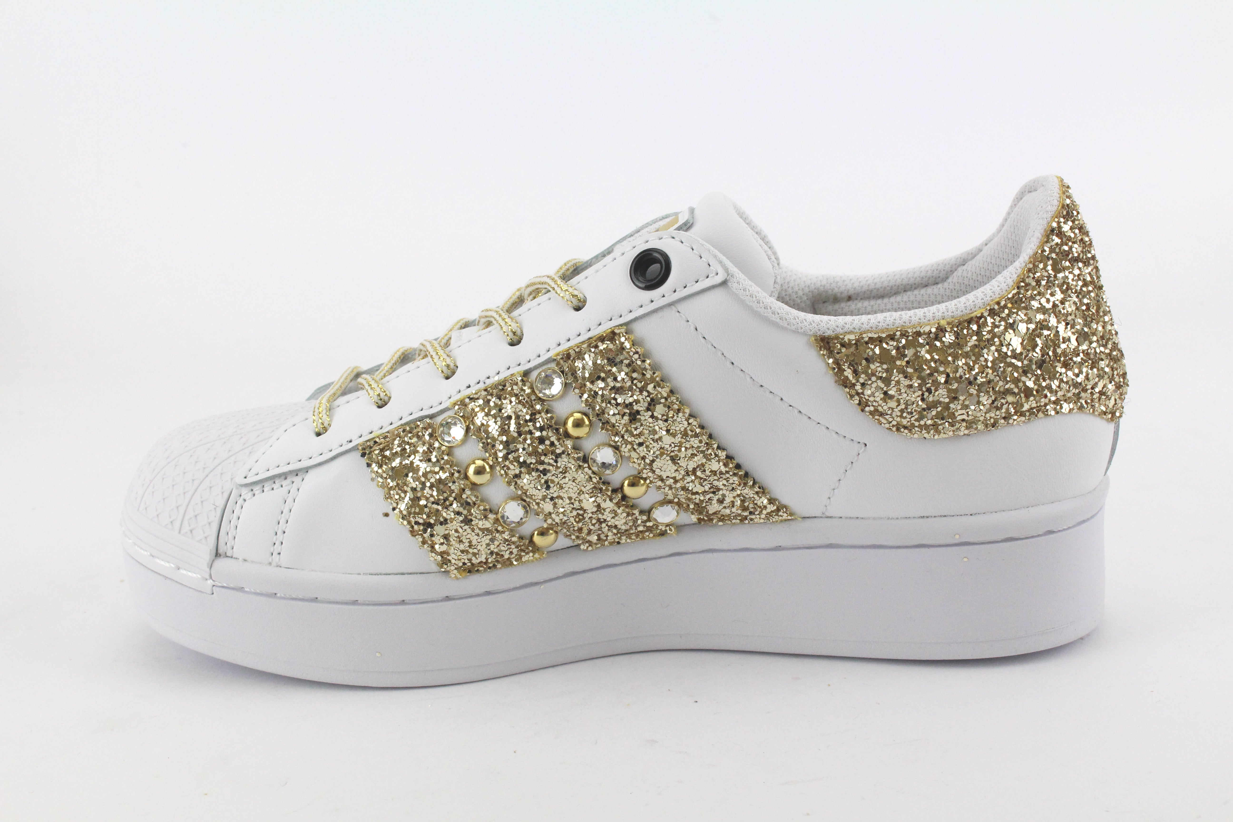 Adidas Superstar Bold Glitter Borchie e Strass Oro