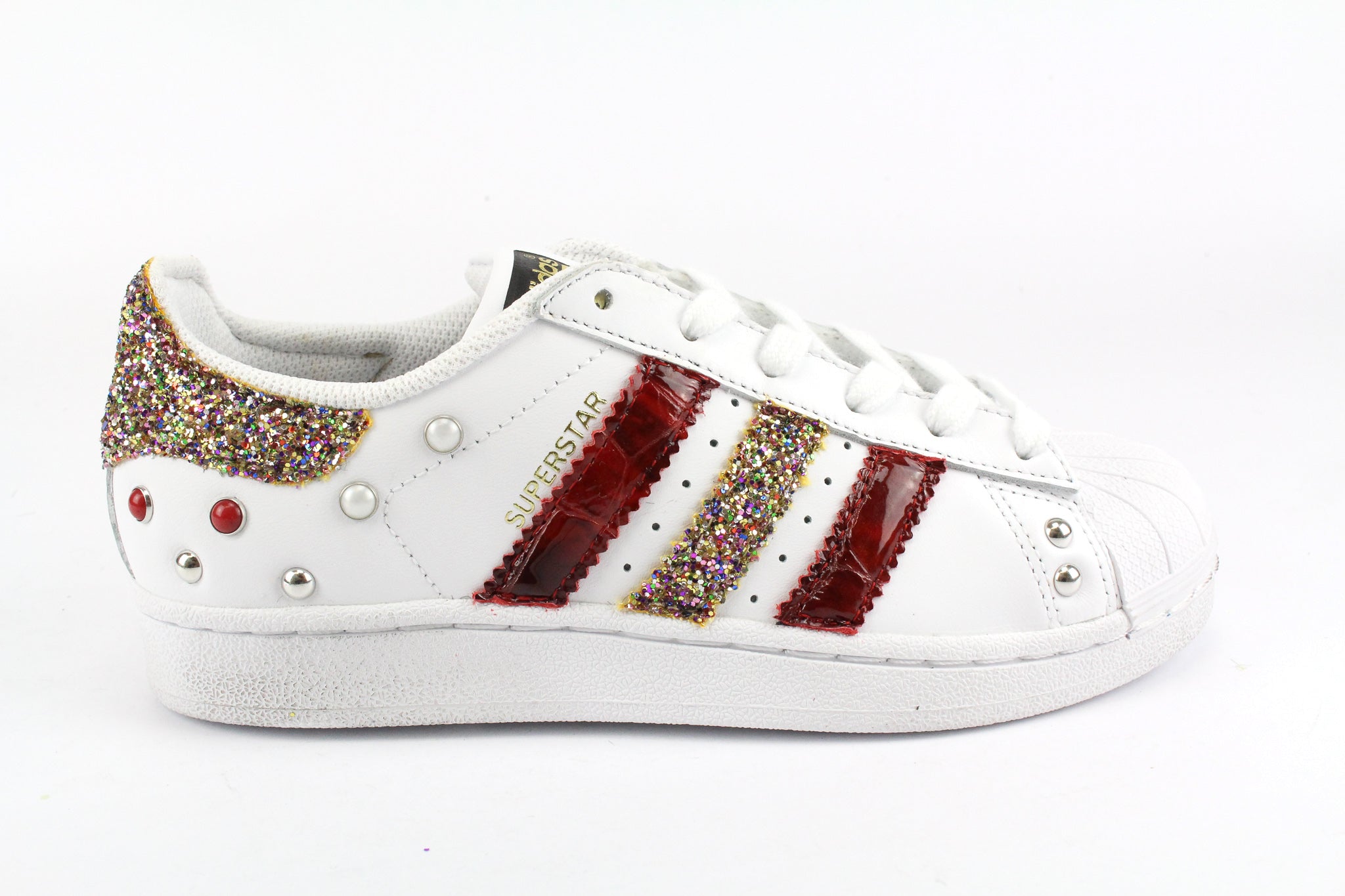 Adidas Superstar Cocco Rosso Multiglitter & Borchie