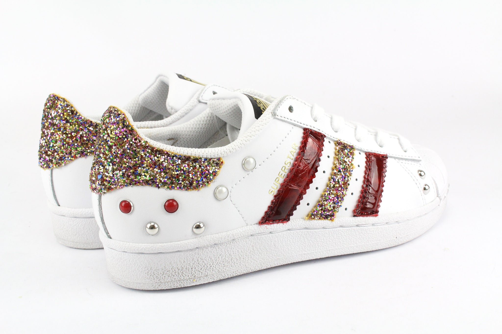 Adidas Superstar Cocco Rosso Multiglitter & Borchie