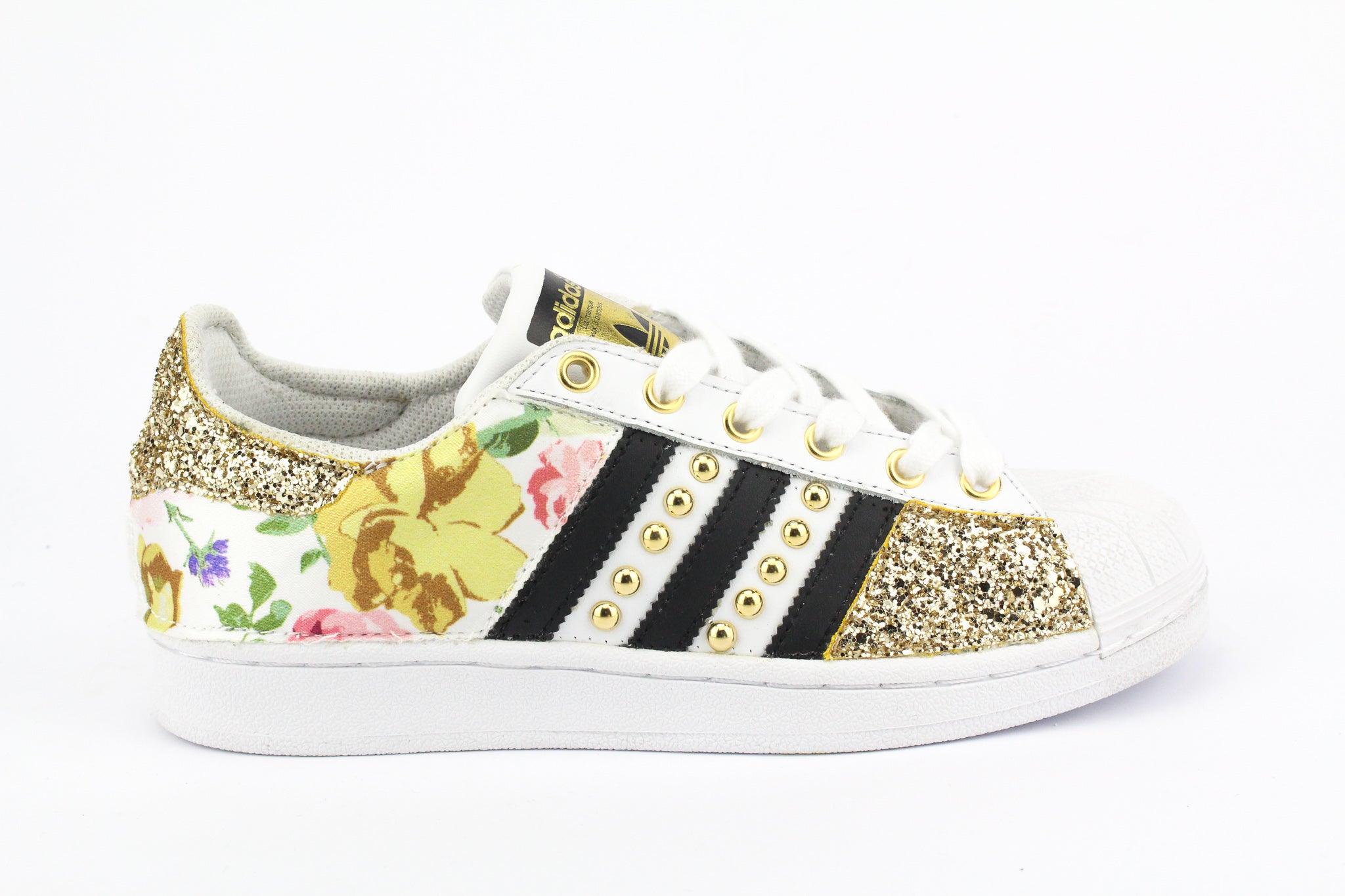 Adidas Superstar Fiori Gold 1 Glitter & Borchie