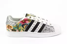 Adidas Superstar Fiori Silver Glitter & Borchie