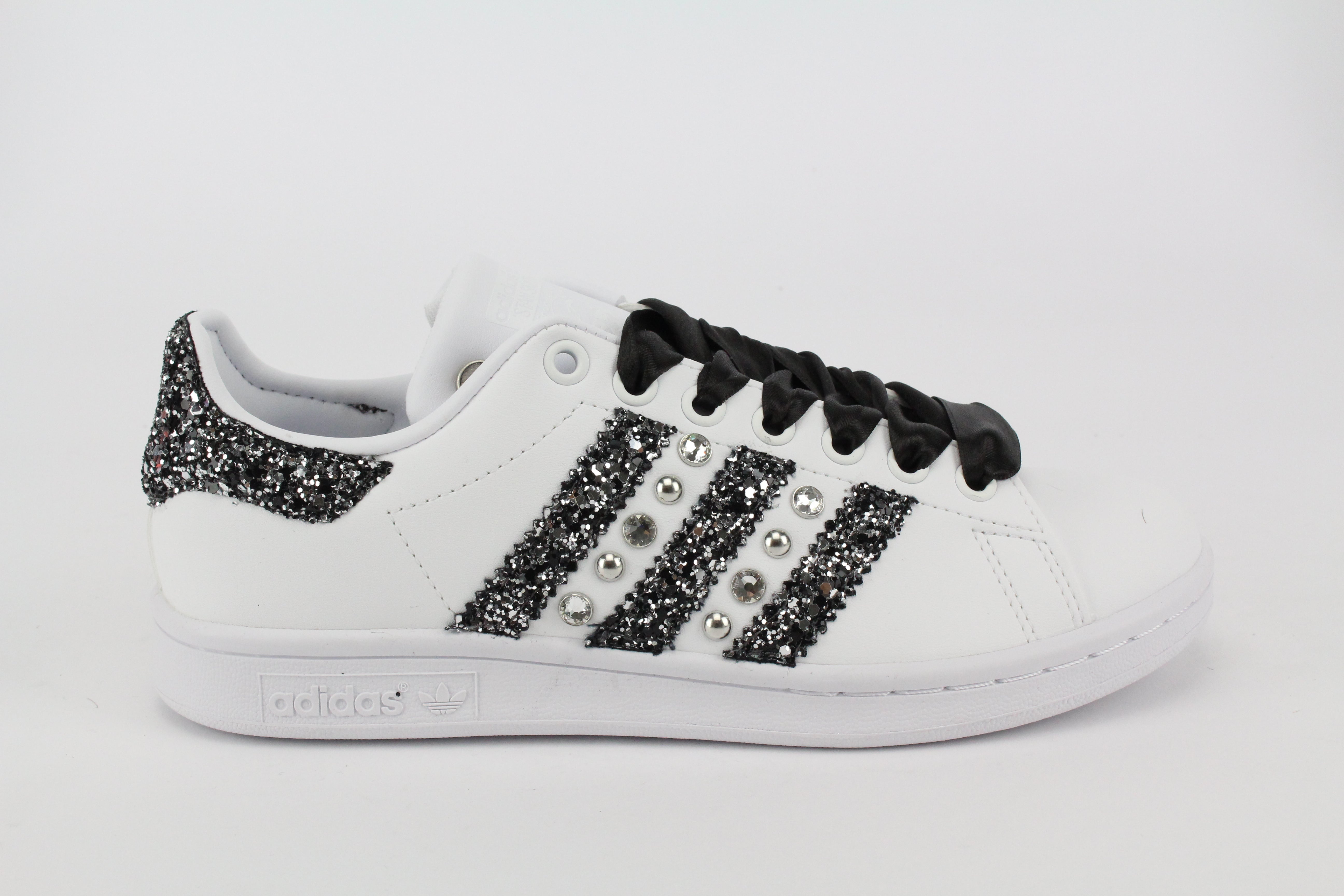 Adidas Superstar Glitter Strass & Borchie Argento