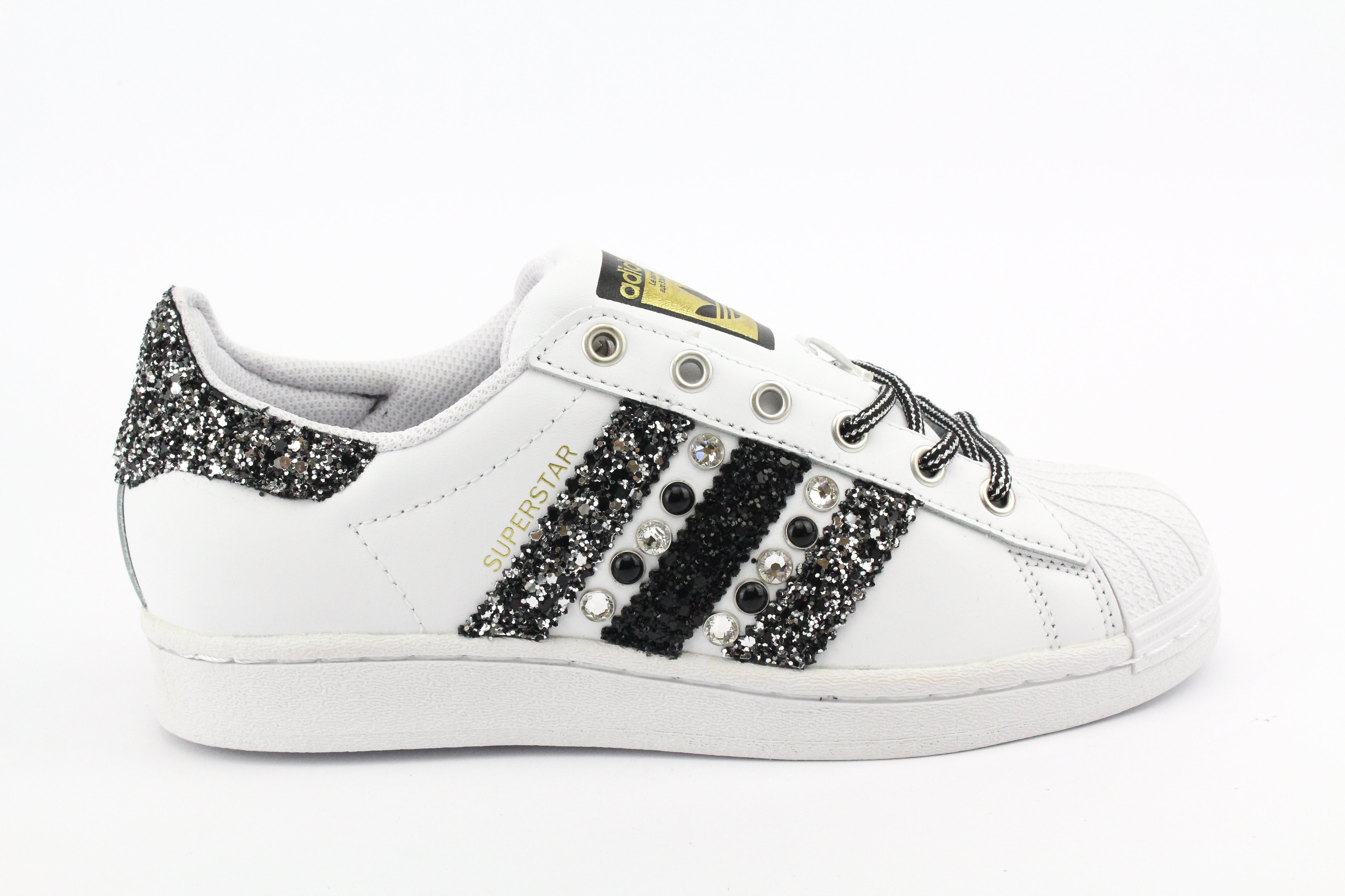 Adidas Superstar Glitter Strass & Borchie Nere