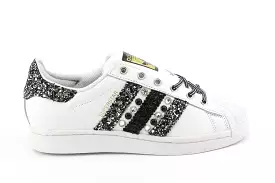 Adidas Superstar Glitter Strass & Borchie Nere