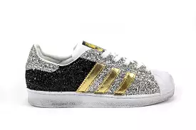 Adidas Superstar Gold Total Glitter Black & Silver