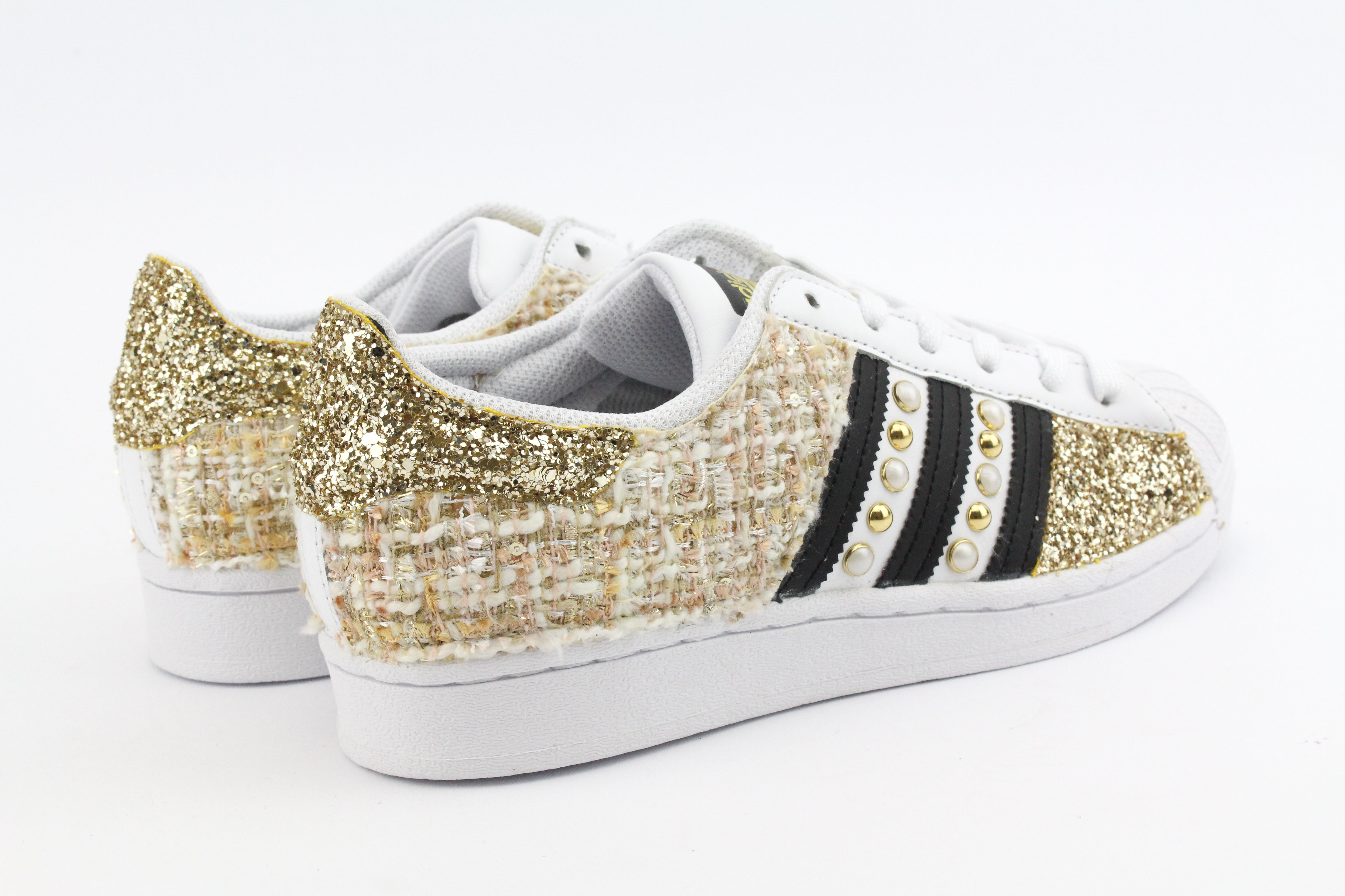 Adidas Superstar Gold Tweed Glitter & Borchie