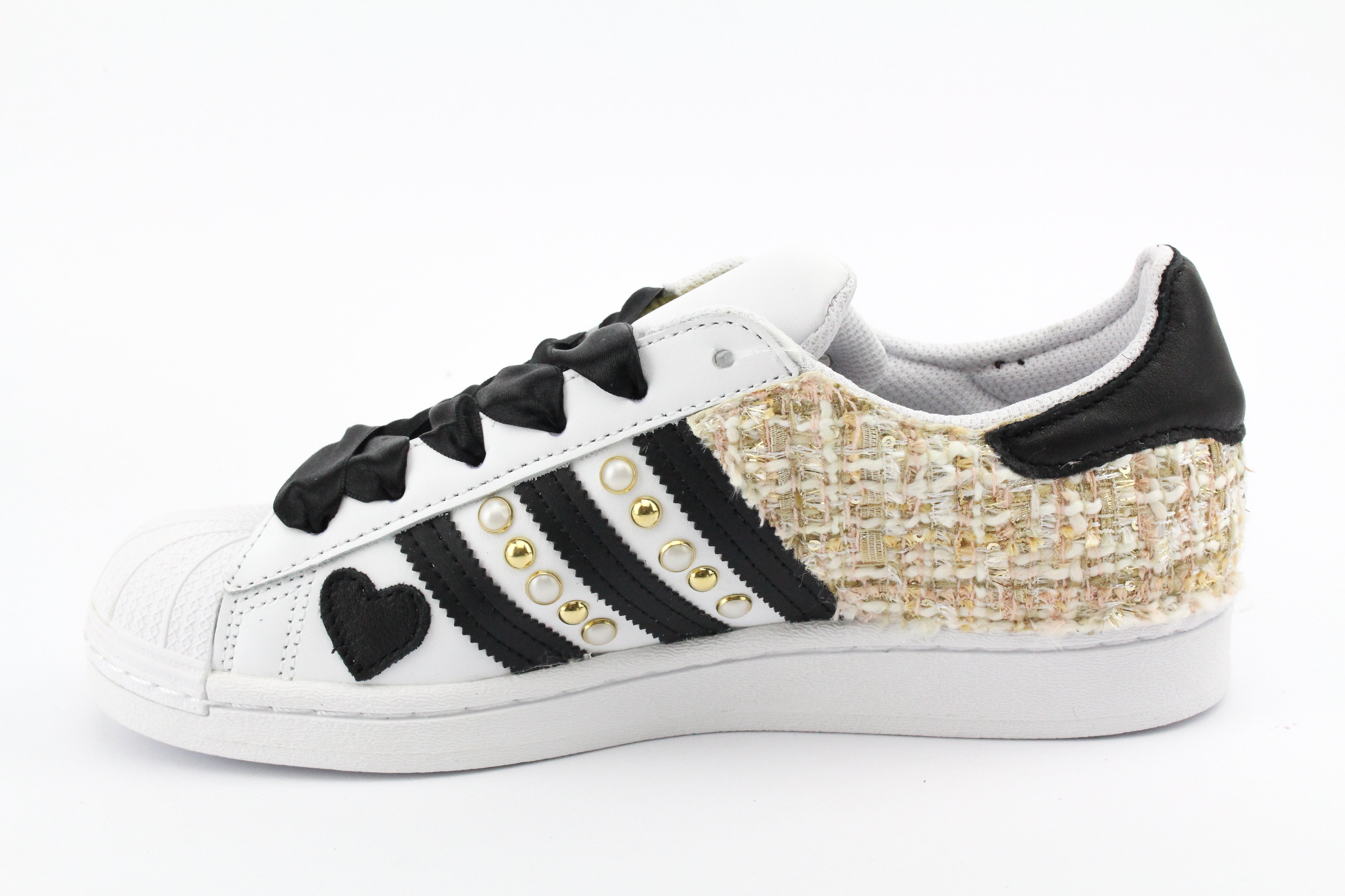 Adidas Superstar Gold Tweed Perle & Lacci Raso