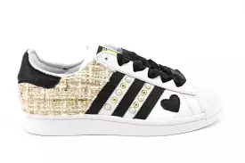 Adidas Superstar Gold Tweed Perle & Lacci Raso