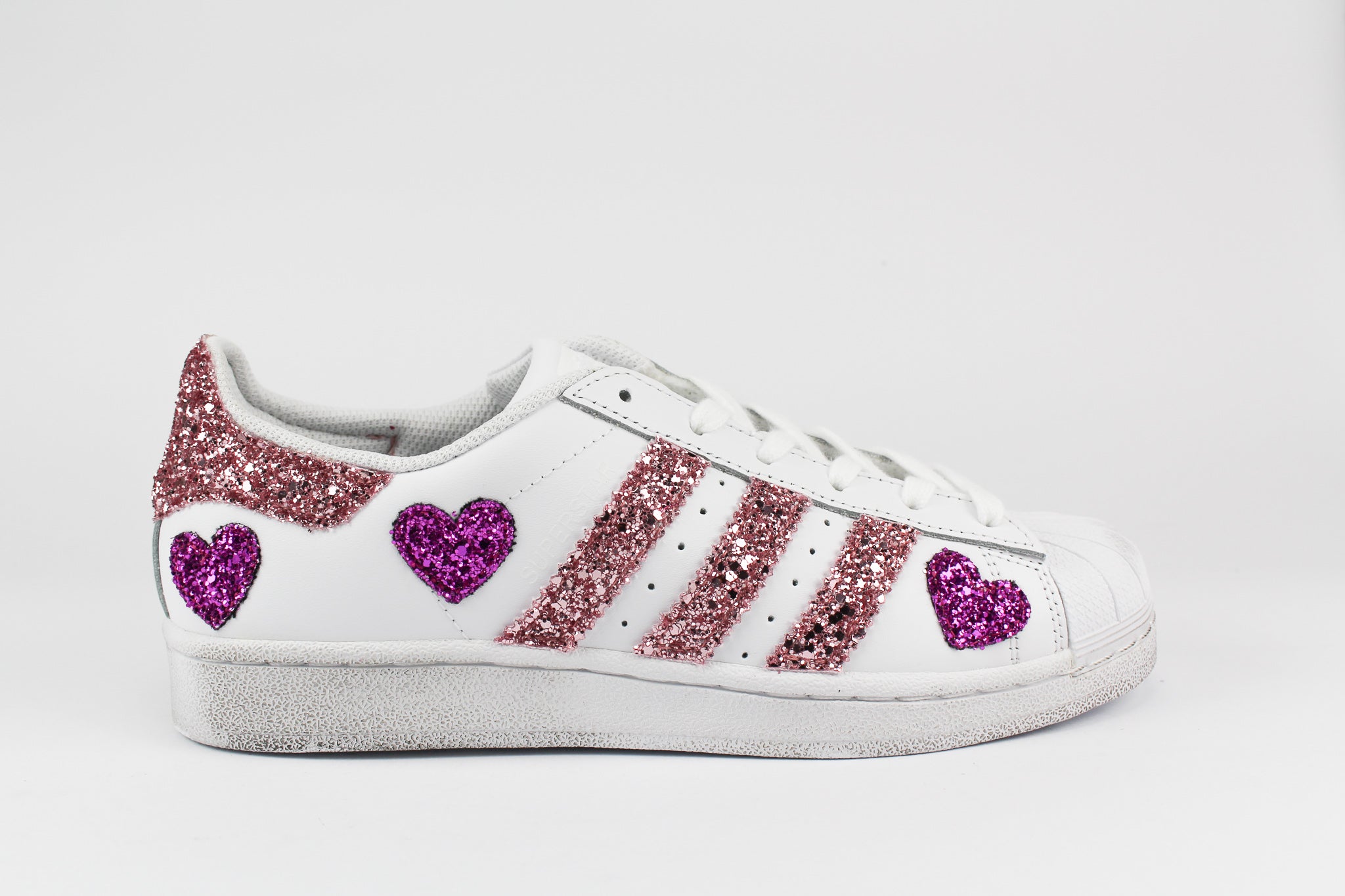 Adidas Superstar J Cuori Pink Glitter