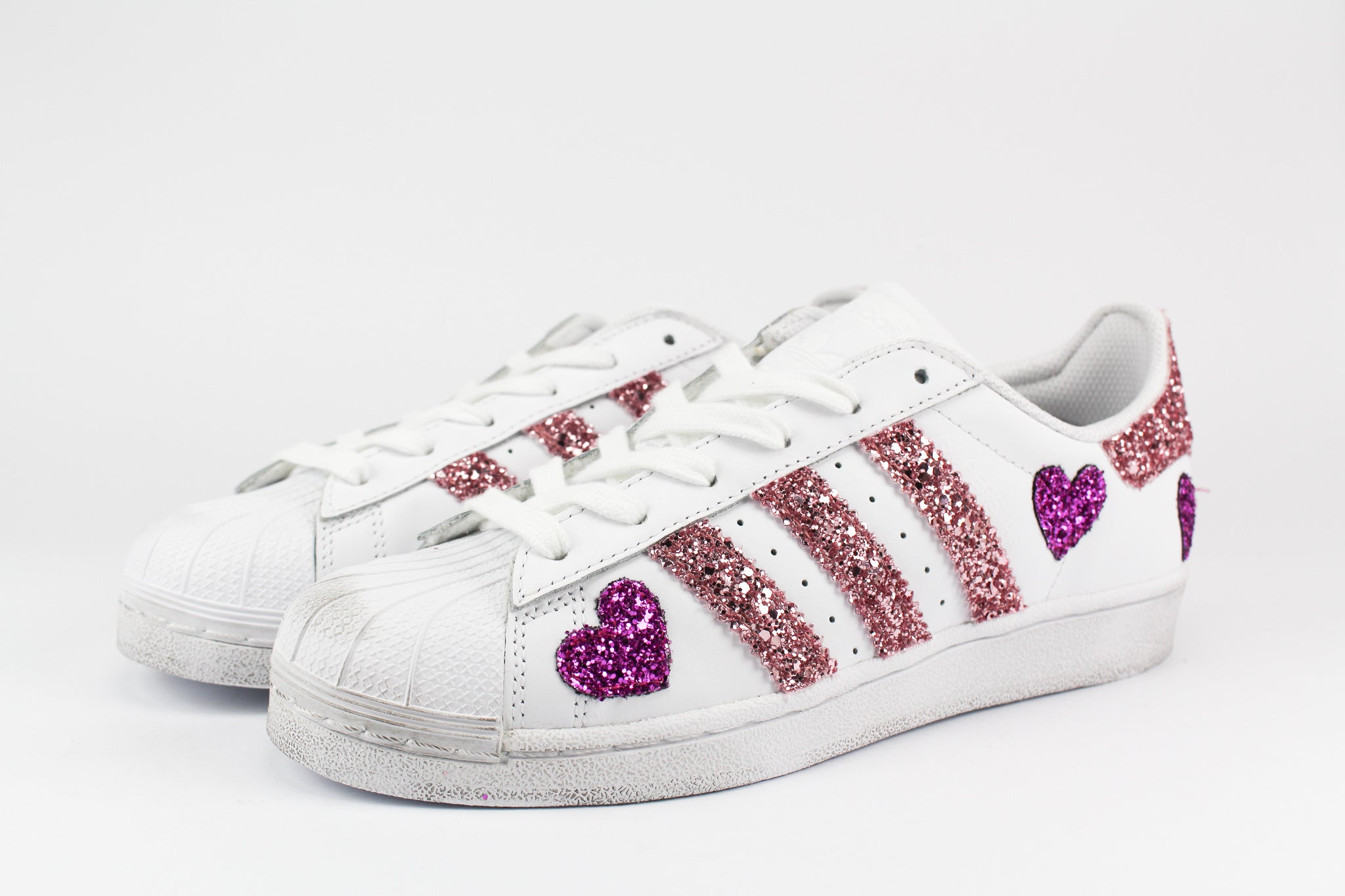 Adidas Superstar J Cuori Pink Glitter