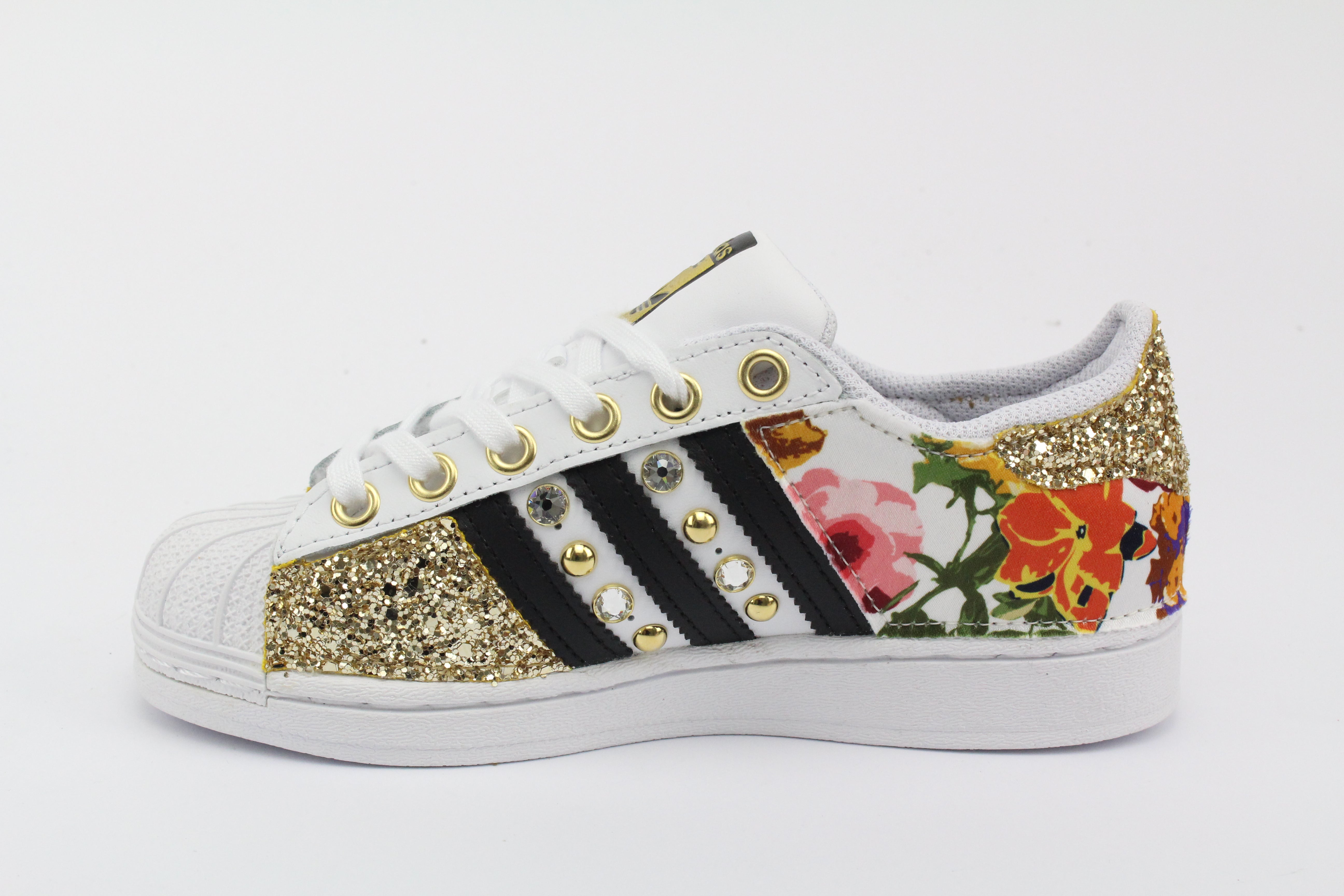 Adidas Superstar J Fiori Gold 1 Glitter & Borchie