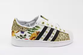 Adidas Superstar J Fiori Gold 1 Glitter & Borchie