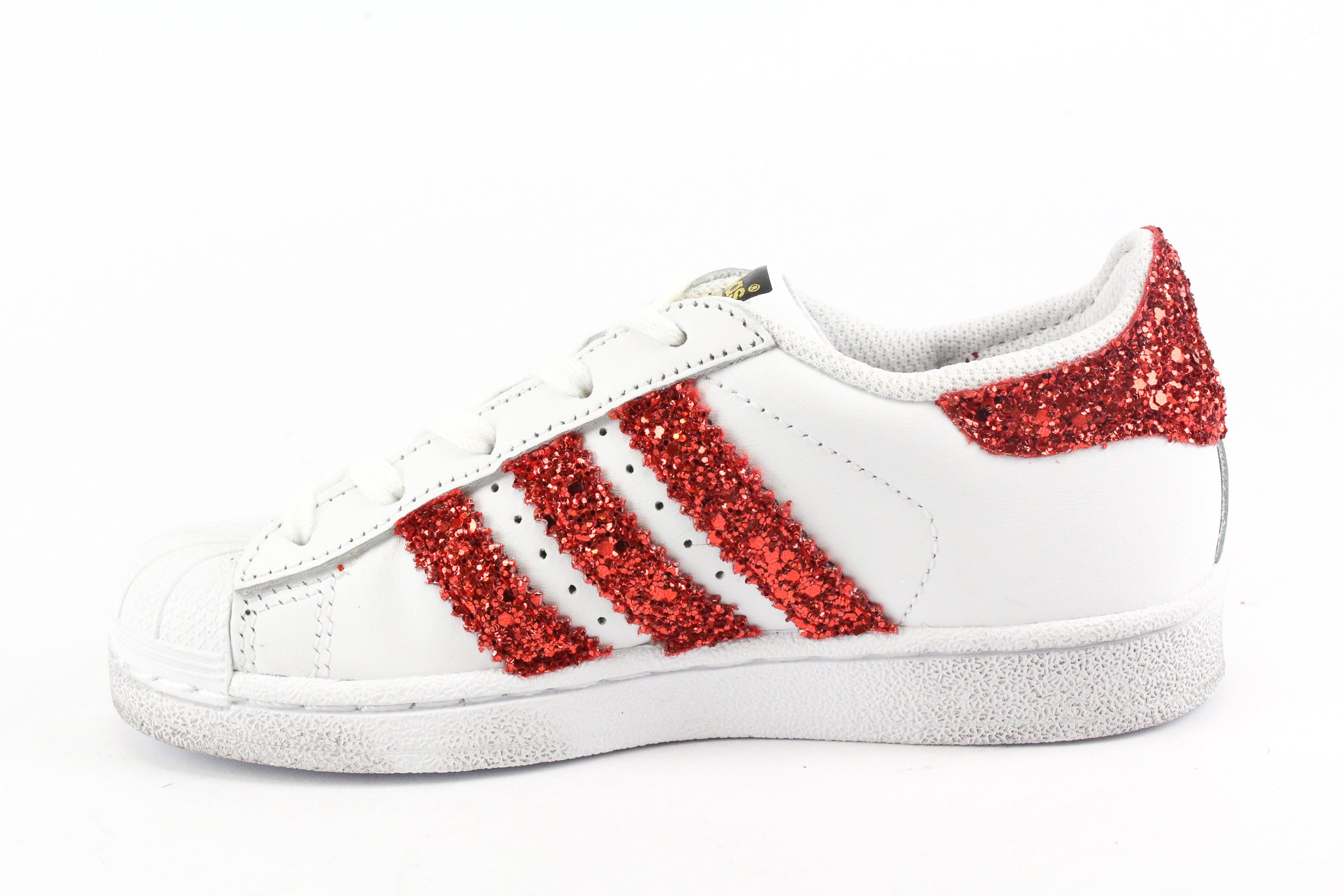 Adidas Superstar J Red Glitter