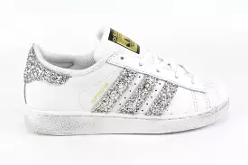 Adidas Superstar J Silver Glitter