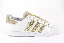 Adidas Superstar Lamb Beige & Glitter Oro