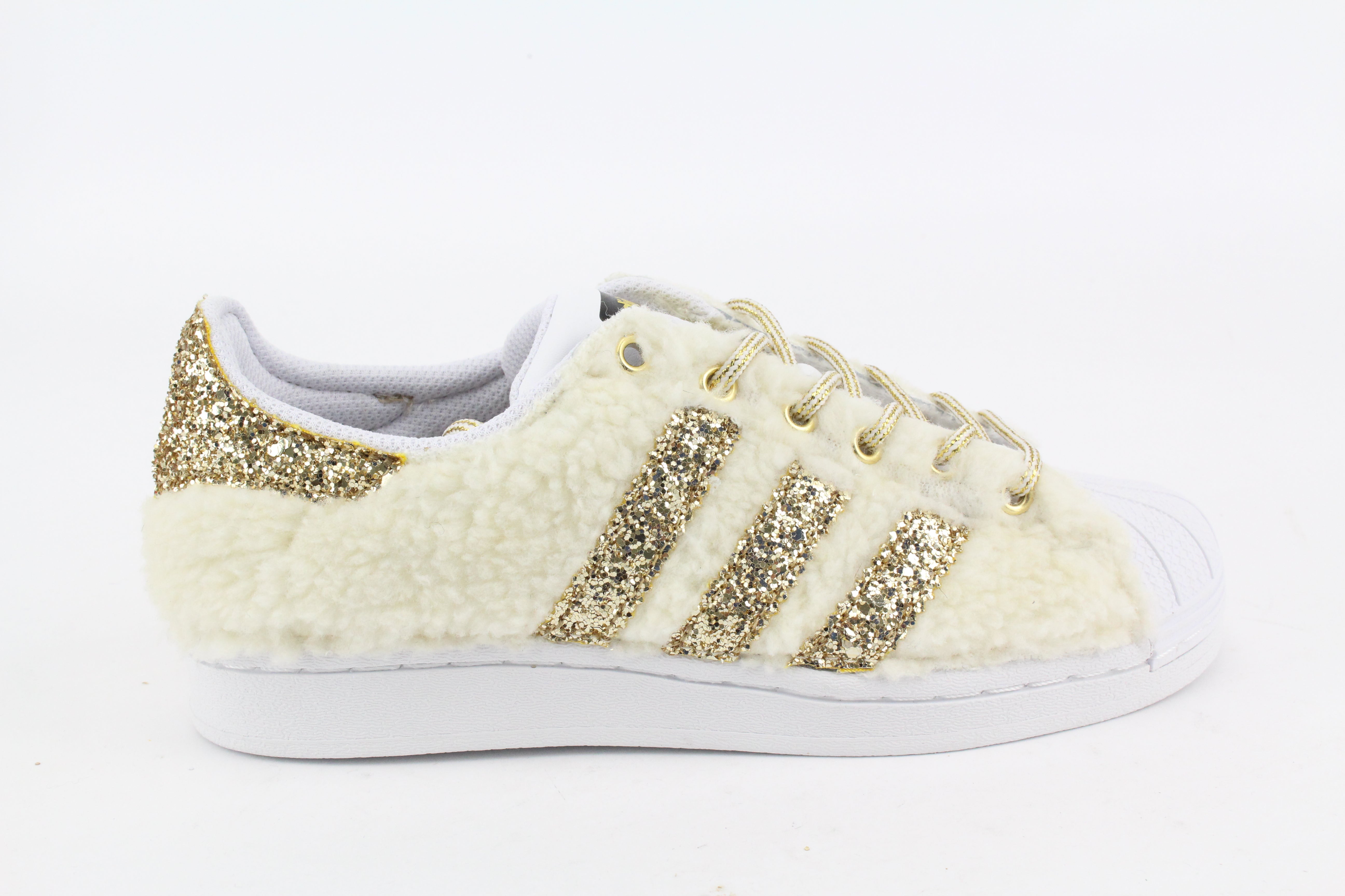 Adidas Superstar Lamb White & Glitter Oro