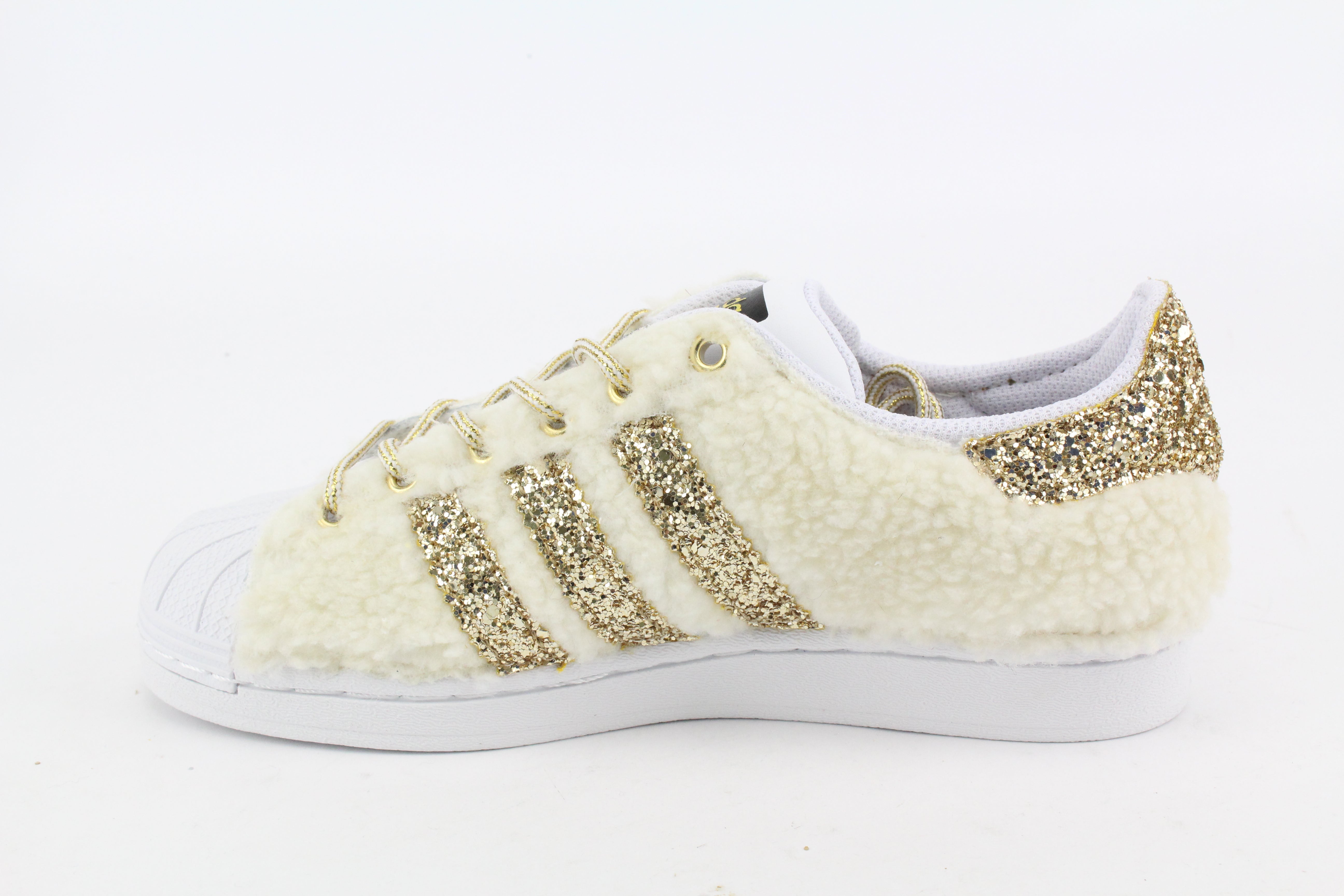 Adidas Superstar Lamb White & Glitter Oro