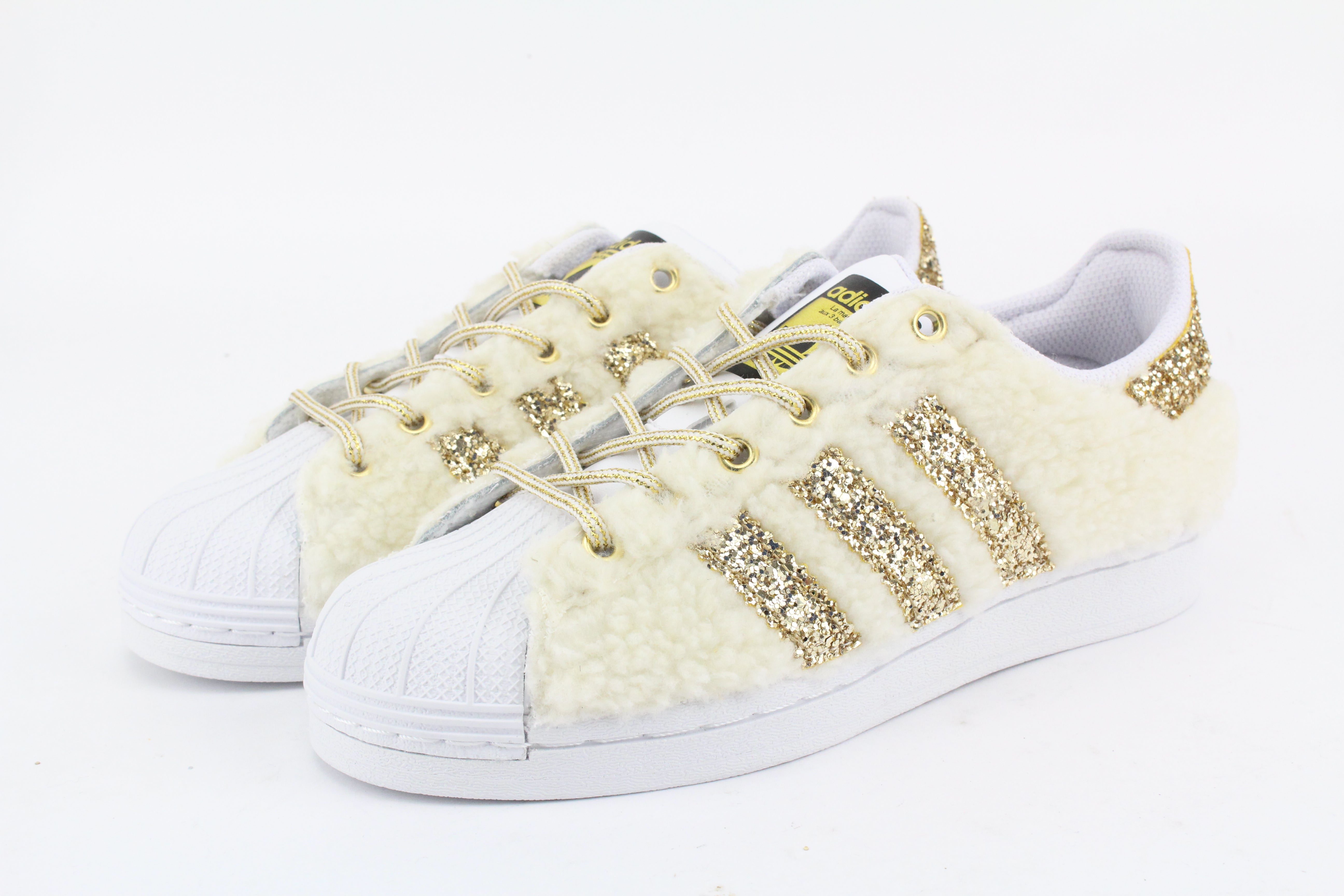 Adidas Superstar Lamb White & Glitter Oro