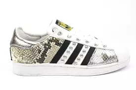 Adidas Superstar Pitone Borchie & Pelle Laminata Argento