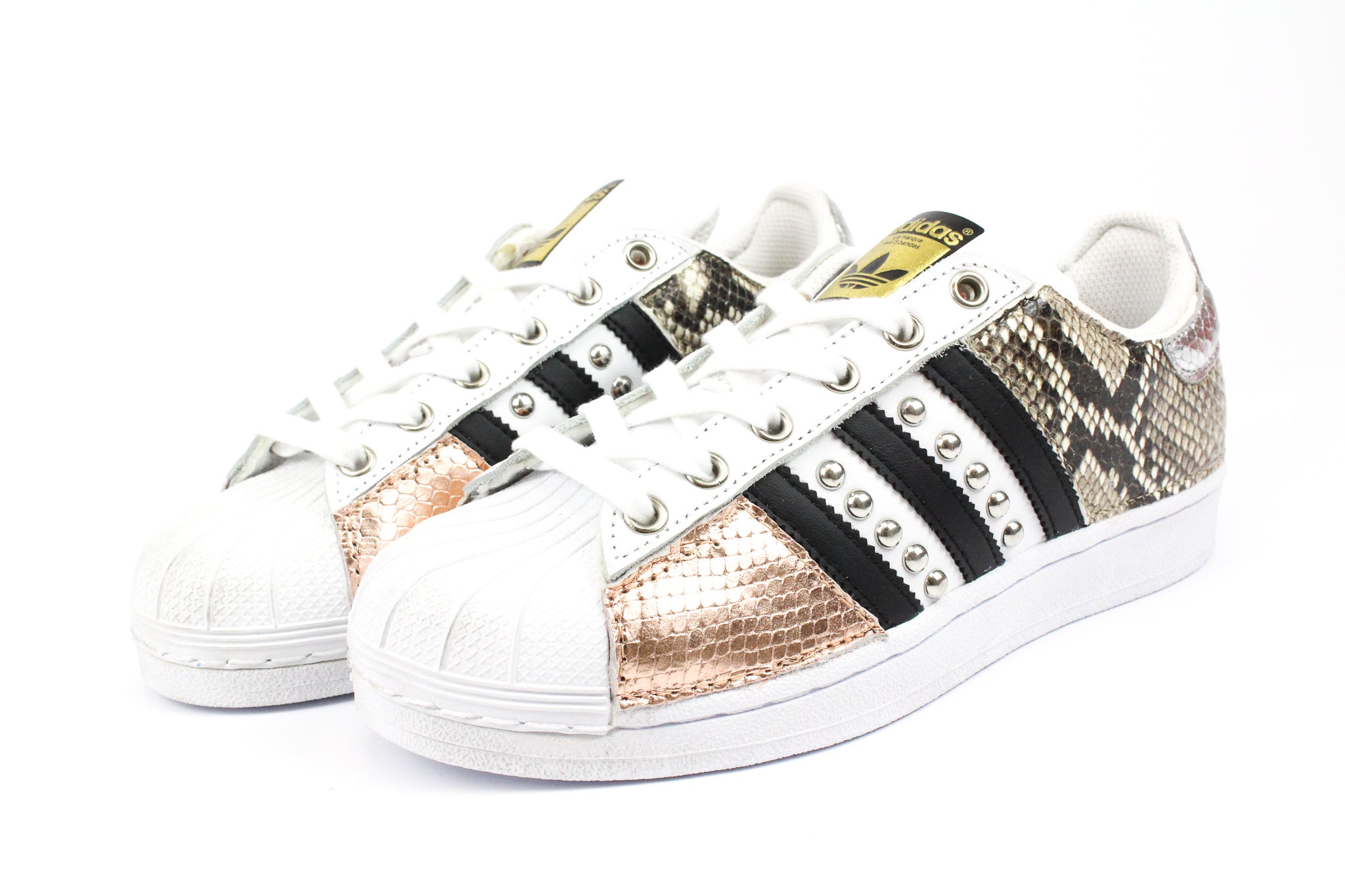 Adidas Superstar Pitone Borchie & Pelle Laminata Rosa