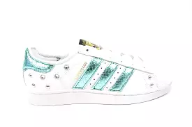 Adidas Superstar Pitone Laminato Azzurro Borchie & Strass