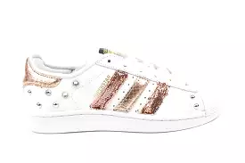 Adidas Superstar Pitone Laminato Rosa Rame Paillettes & Strass