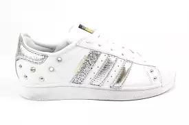 Adidas Superstar Pitone Laminato Silver Glitter & Strass