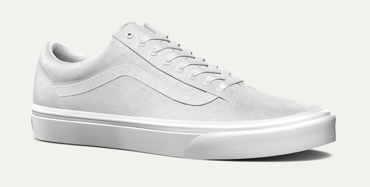 All White Recycled PET Old Skool Vans - 10.5M - Custom Order - Invoice 1 of 2