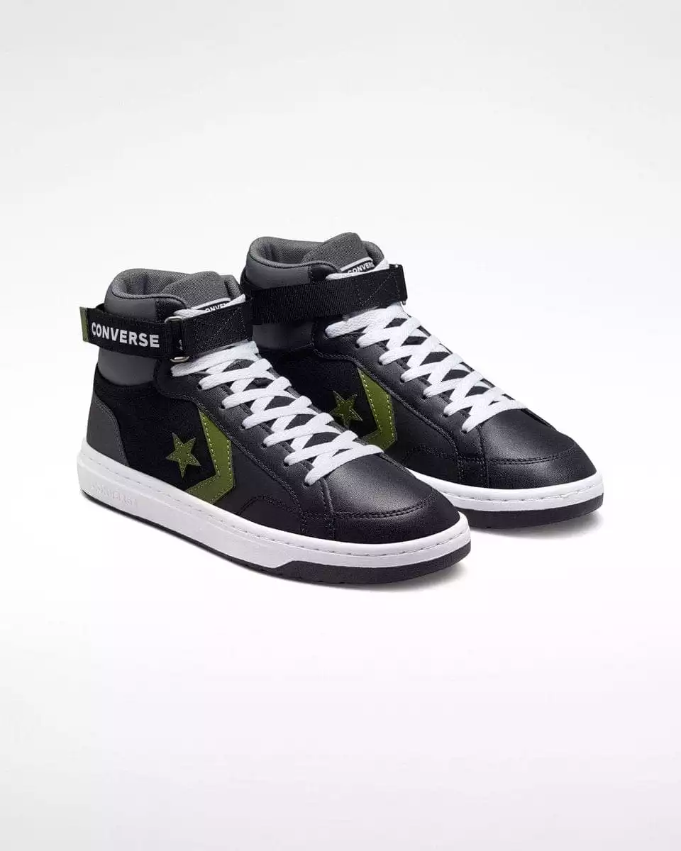 CONVERSE MEN'S PRO BLAZE V2 MID BLACK/GREEN SHOES