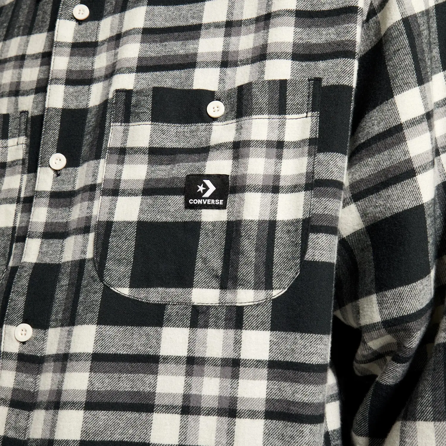 Converse Plaid Button Down Shirt Black