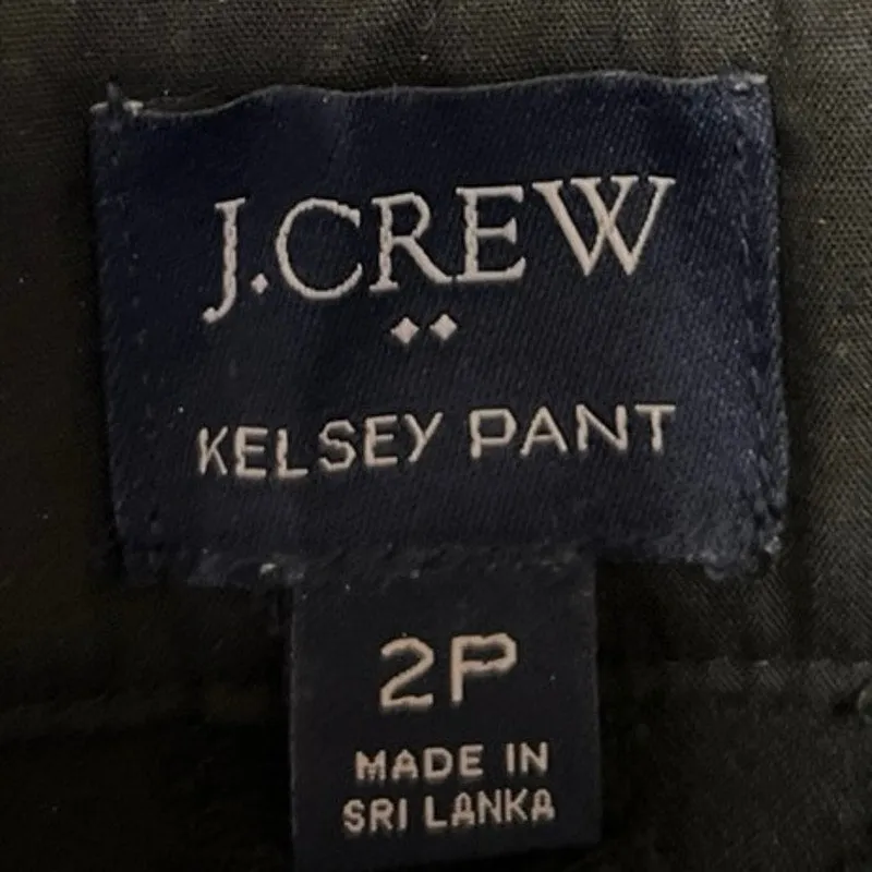 J.Crew Kelsey Black Flare Leg Mid Rise Career Office Chino Khakis Pant Petite 2