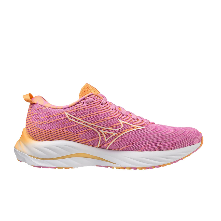 Mizuno Wave Rider 26 Rosa Naranja + Mochila cuerdas ROXY