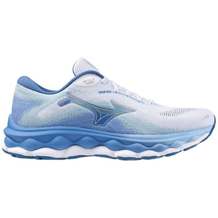 Mizuno Wave Sky 7 (B Width) - White/Nickel/Marina (Womens)