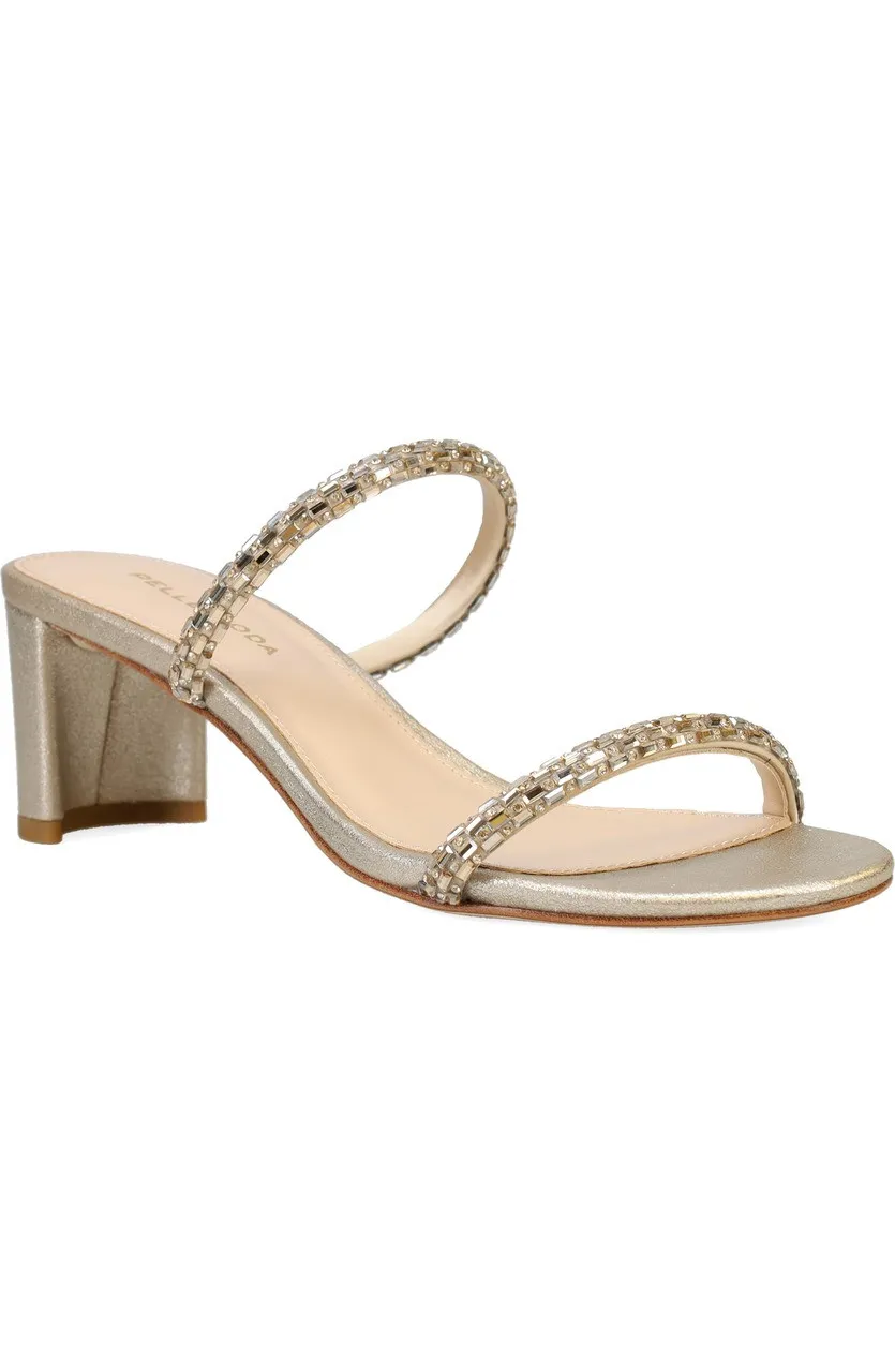 Pelle Moda Mirra Heel- Platinum Gold Metallic