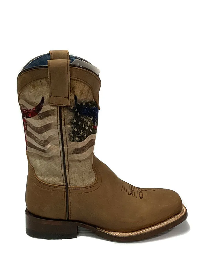 Roper 09-018-7001-1665 Kids American Bull Boot Tan