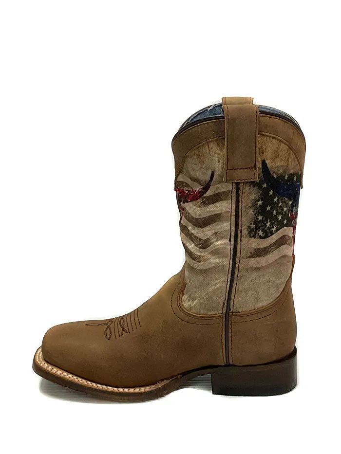 Roper 09-018-7001-1665 Kids American Bull Boot Tan