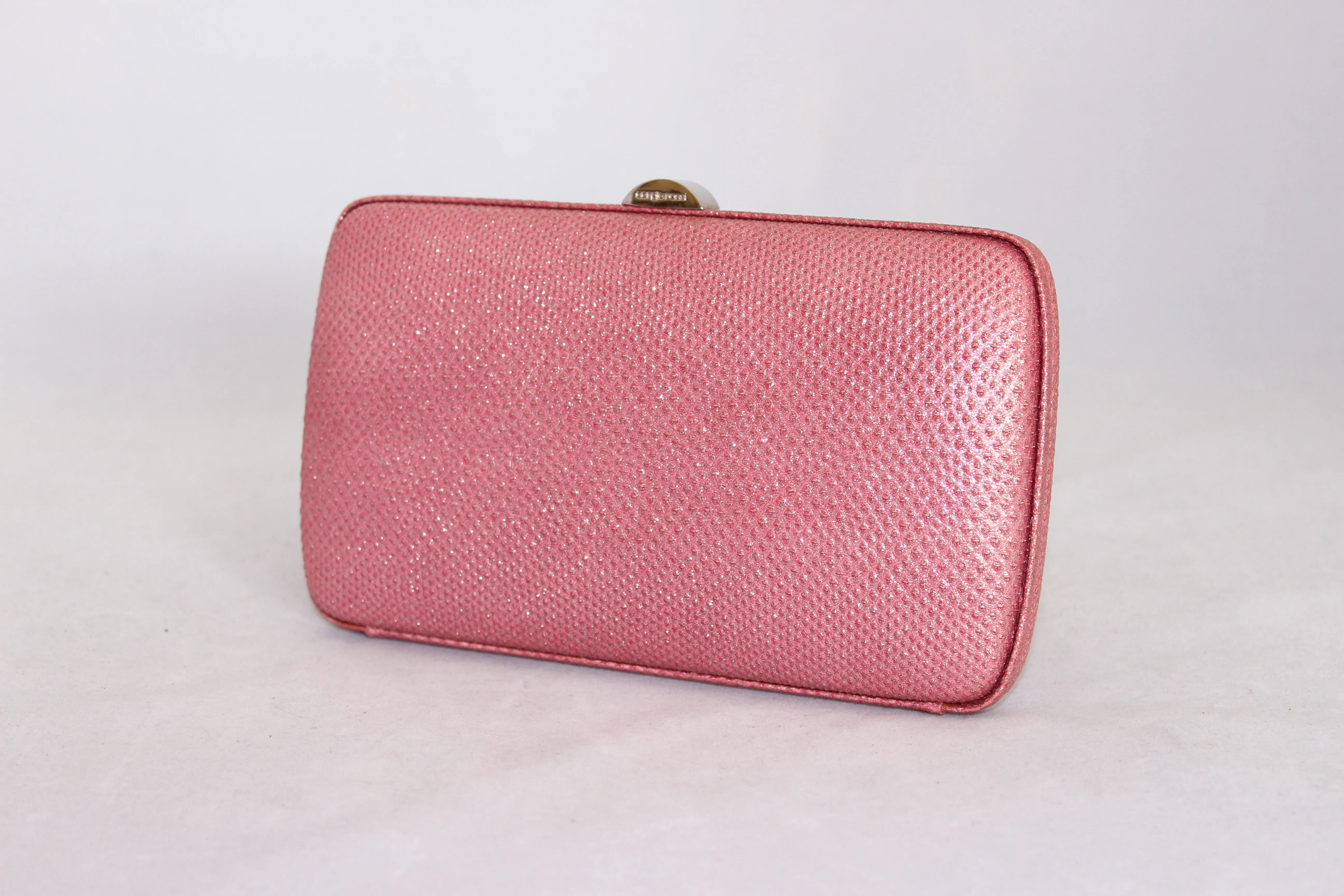 Sergio Rossi Pochette rosa in lurex rigida