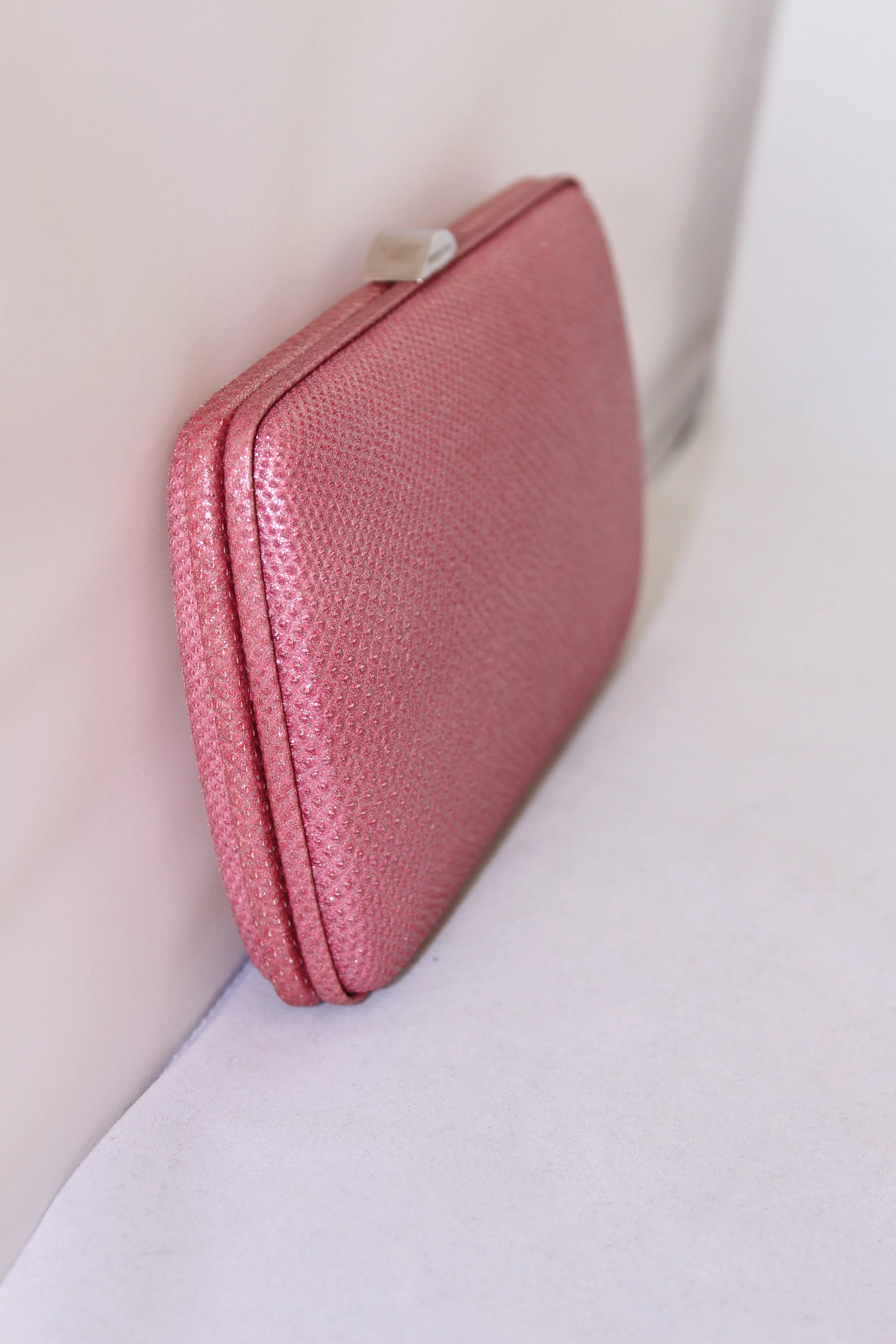 Sergio Rossi Pochette rosa in lurex rigida