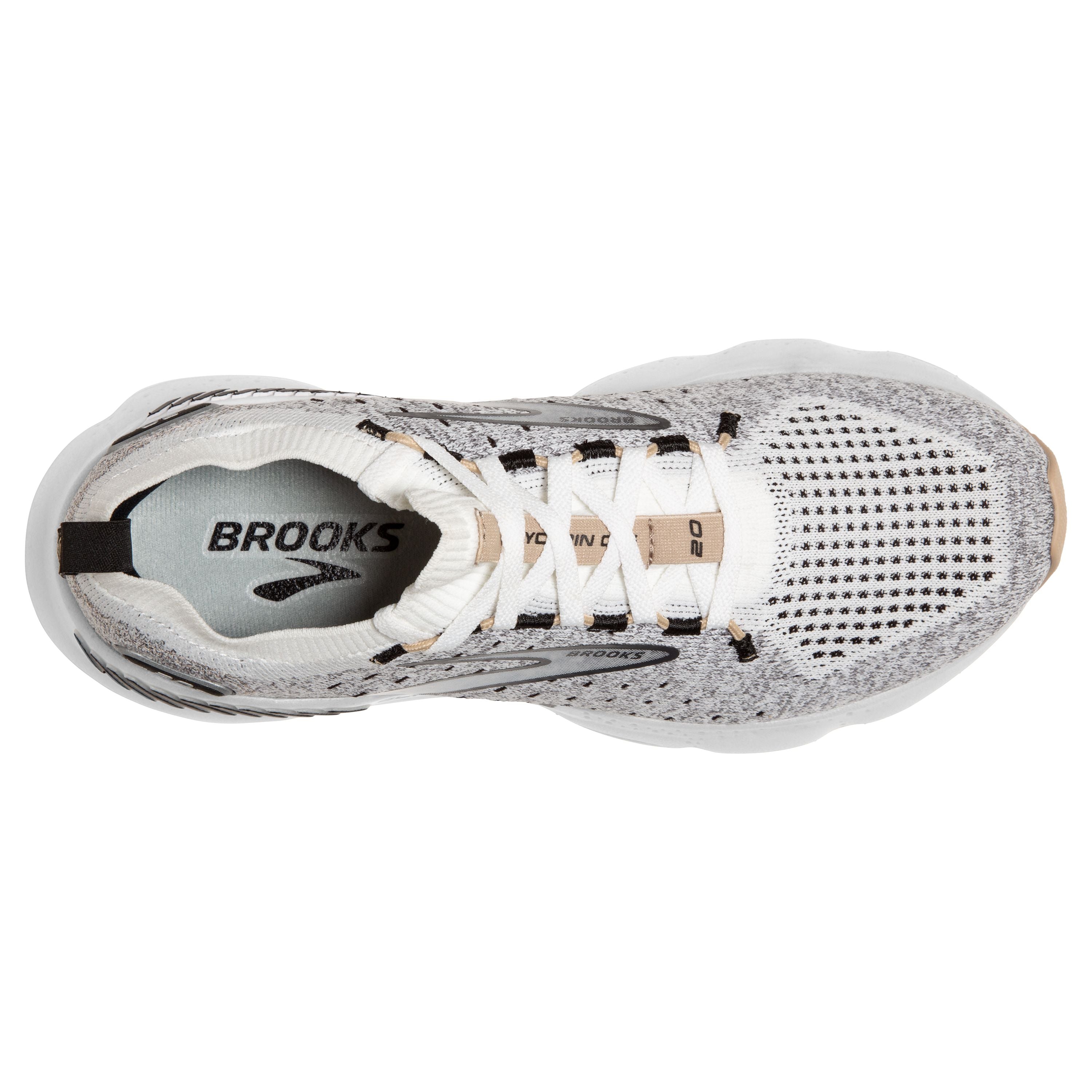 W Brooks Glycerin StealthFit GTS 20 White/Black/Cream