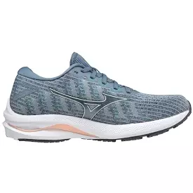 Women's Mizuno Wave Rider 25 Waveknit, Quarry/Vaporous Grey, 6 B Medium