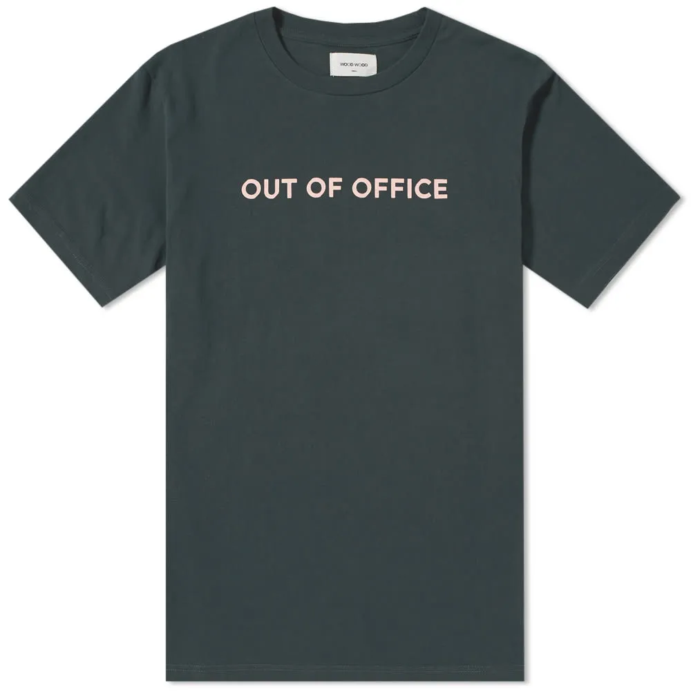 Wood Wood Out of Office TeeDark Green